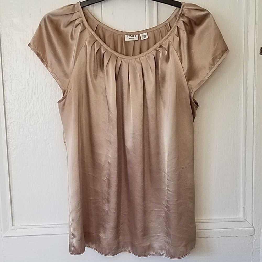 Cato Woman Gold Colored Short Sleeved Blouse